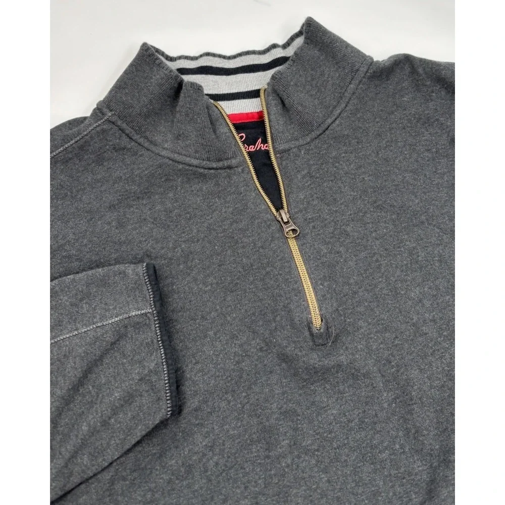 Robert Graham Men's 2XL Gray Cotton Classic‎ Fit Quarter Zip Pullover Sweater